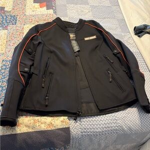 Harley-Davidson Black Jacket with Subtle Orange Details